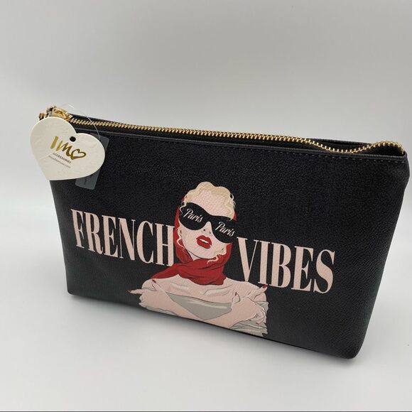 NWT Imoshion French Vibes Make-up Cosmetic Bag - Picture 3 of 6